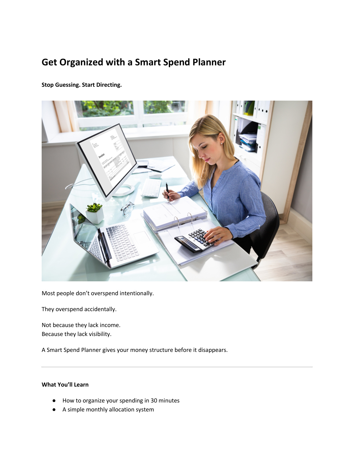 Get Organized with a Smart Spend Planner cover