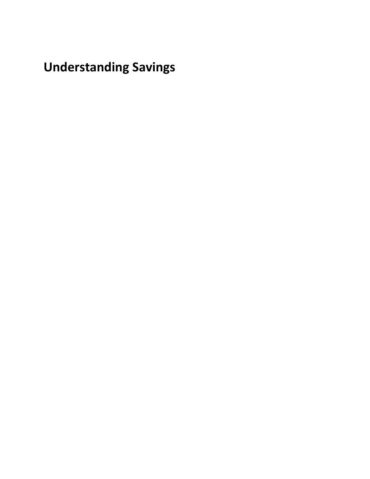 Understanding Savings cover