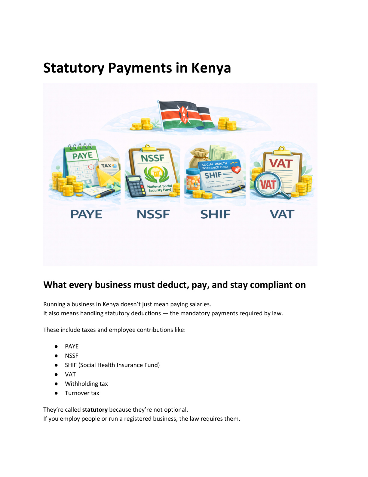 Statutory Payments in Kenya