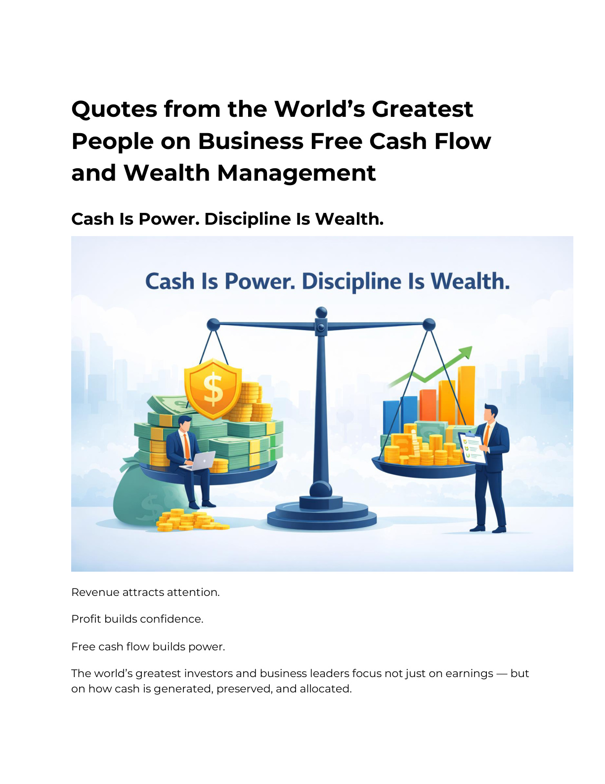 Quotes from the World’s Greatest People on Business Free Cash Flow