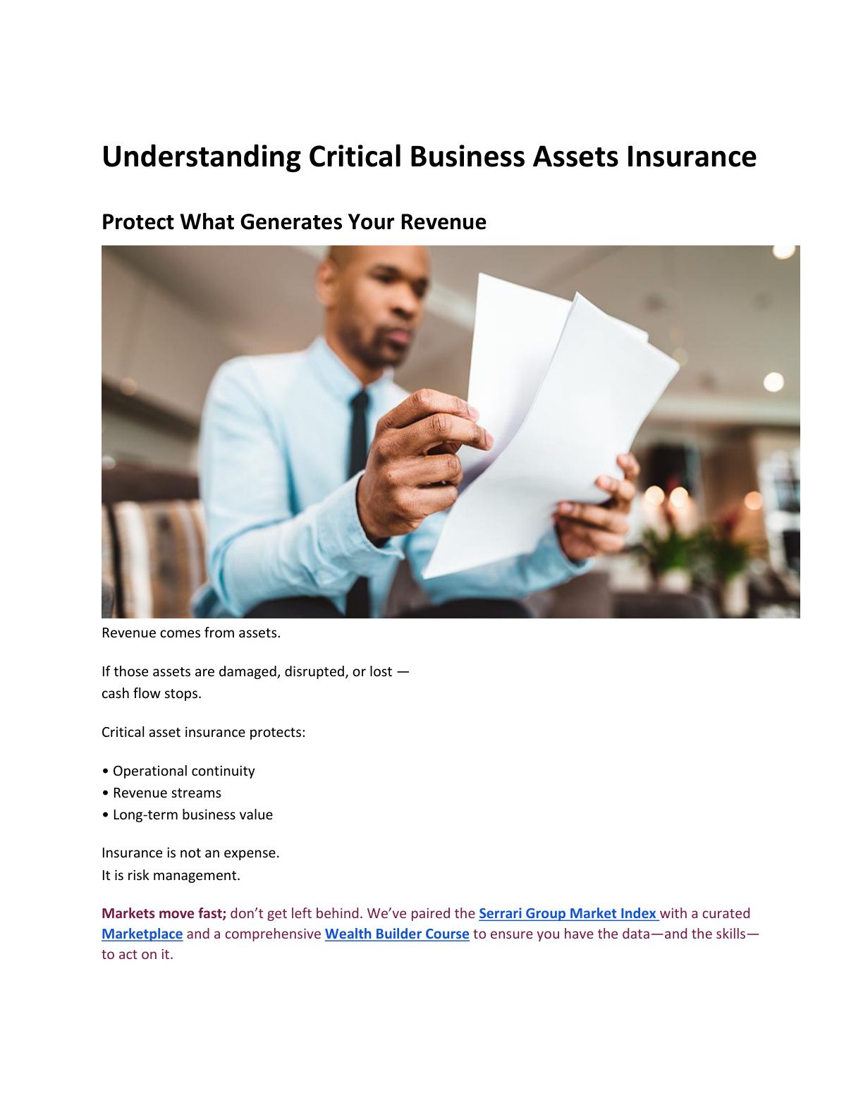 Understanding Critical Business Assets Insurance cover