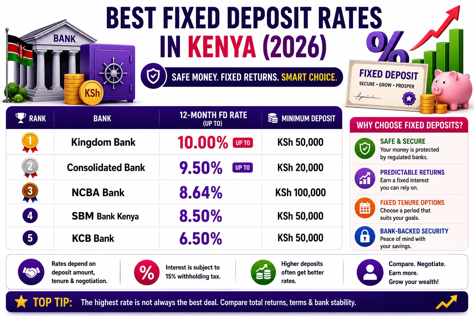 Best Fixed Deposit Rates in Kenya 2026 — All Banks Compared cover