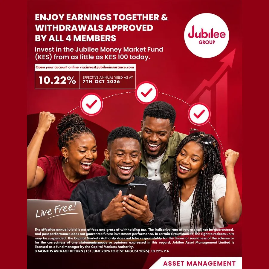 Jubilee Money Market Fund (KES): 10.22% effective annual yield as at 7 October 2026, invest from KES 100 — Jubilee Asset Management
