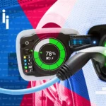 India expanding EV charging infrastructure with stations, electric vehicles, and energy grid visuals, highlighting a critical market shift toward electrified transportation.