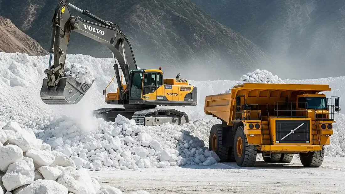 China reducing rebates, triggering a surge in lithium prices, with visuals of lithium mining, battery production, and market charts reflecting a strong rally in the energy metals sector.