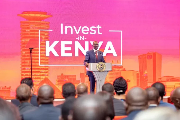 Kenya investment conference showcasing $2.9 billion in deals across multiple projects, with business leaders, infrastructure visuals, and economic growth themes.