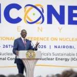 Kenya planning a 2,000MW nuclear power plant in Siaya County with futuristic energy infrastructure visuals, highlighting long-term electricity generation and energy security goals targeting 2034 completion.