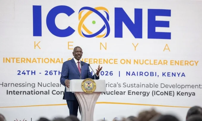 Kenya planning a 2,000MW nuclear power plant in Siaya County with futuristic energy infrastructure visuals, highlighting long-term electricity generation and energy security goals targeting 2034 completion.