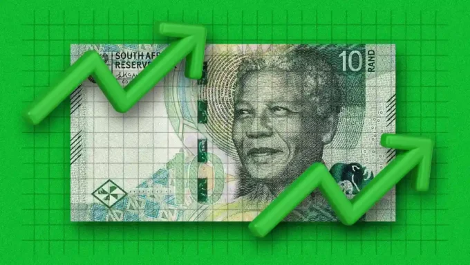 South Africa bond auction illustration with rising yield charts, currency fluctuations, and investor concern visuals, highlighting critical risks for Rand investors in the current market.