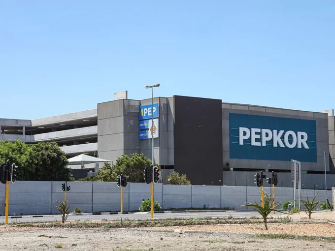 South Africa showcasing strong economic growth driven by established brands, with retail, finance, and market expansion visuals highlighting a R771 billion rise.