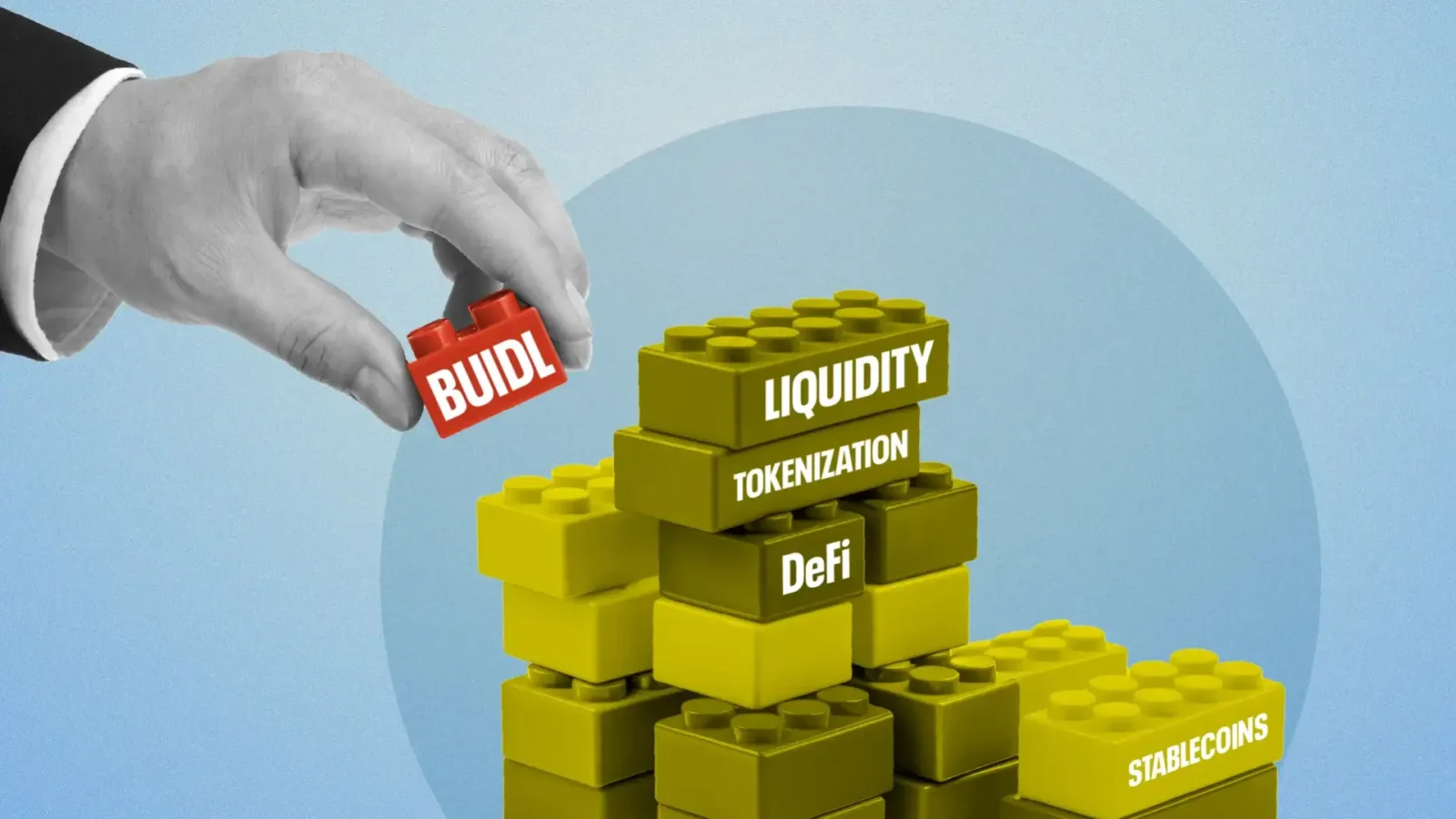 BlackRock BUIDL stablecoin concept illustrated with digital dollar tokens, blockchain networks, and institutional finance visuals, highlighting a smart and strategic bet in the evolving stablecoin market.