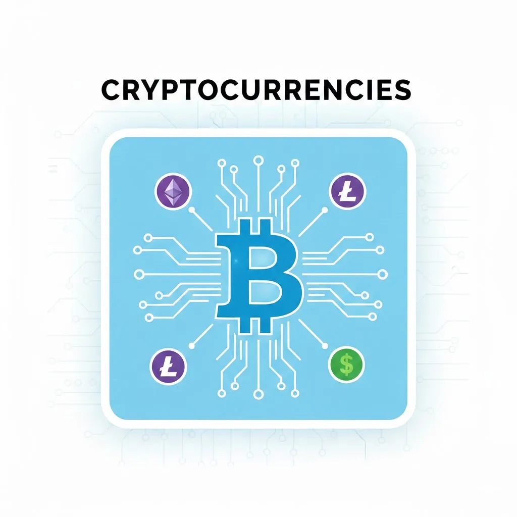 Cryptocurrency investment showing digital assets like Bitcoin blockchain technology and decentralized finance used for portfolio diversification