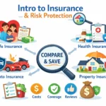 Insurance tools and risk protection comparison dashboard showing policy options, coverage levels, and cost analysis for informed decision making