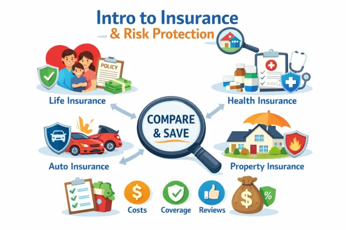 Insurance tools and risk protection comparison dashboard showing policy options, coverage levels, and cost analysis for informed decision making