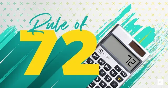 Rule of 72 explanation showing how to estimate investment doubling time using interest rate and compound growth for financial planning and wealth forecasting