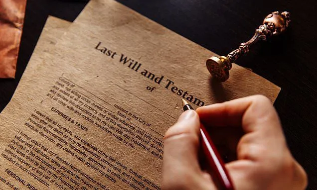 Will writing process showing clear estate planning, legal documentation, asset distribution instructions, and inheritance preparation for financial security