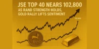 The JSE FTSE All Share Index rises 2% as a strong gold rally offsets concerns over unrest in South Africa