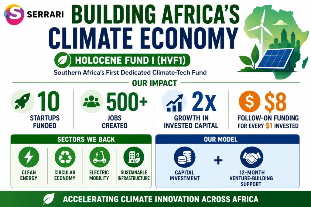 Holocene Ventures Fund I supports African climate-tech startups, creating jobs and accelerating sustainable innovation across the continent.