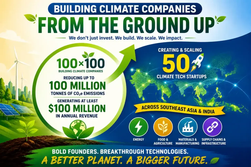 100×100 launches a $100 million climate tech fund to build and scale climate startups across Southeast Asia and India. 