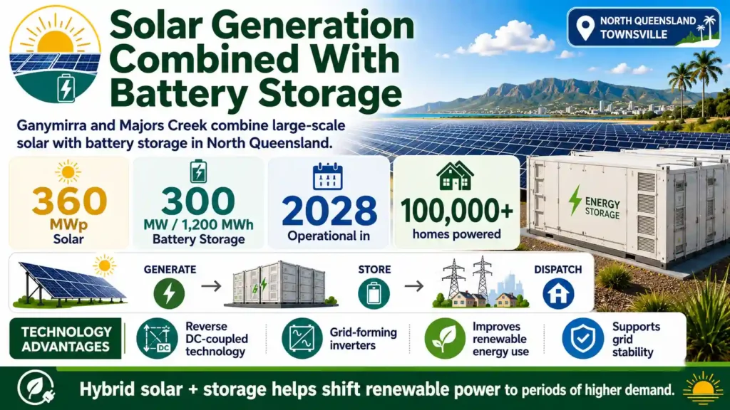 Edify’s Queensland projects combine 360MWp of solar generation with 1,200MWh of battery storage. 