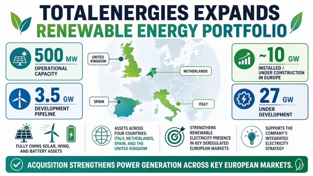 TotalEnergies expands its European renewable portfolio across four countries. 