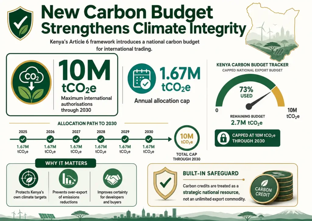 Kenya caps carbon credit exports at 10 million tCO₂e through 2030. 