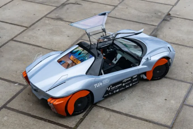 TU/ecomotive students unveil VENTRA, an electric concept car designed to capture particulate matter from tire, brake and road wear.