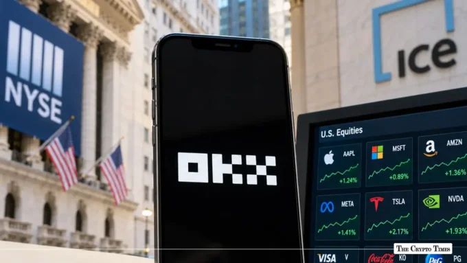 OKX-ICE files to launch a 24/7 tokenized stock platform, highlighting tokenized equities, digital assets, blockchain, and financial markets